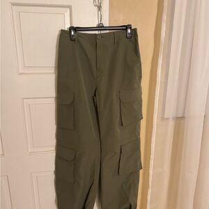 Women’s Olive Cargo parachute Pants
